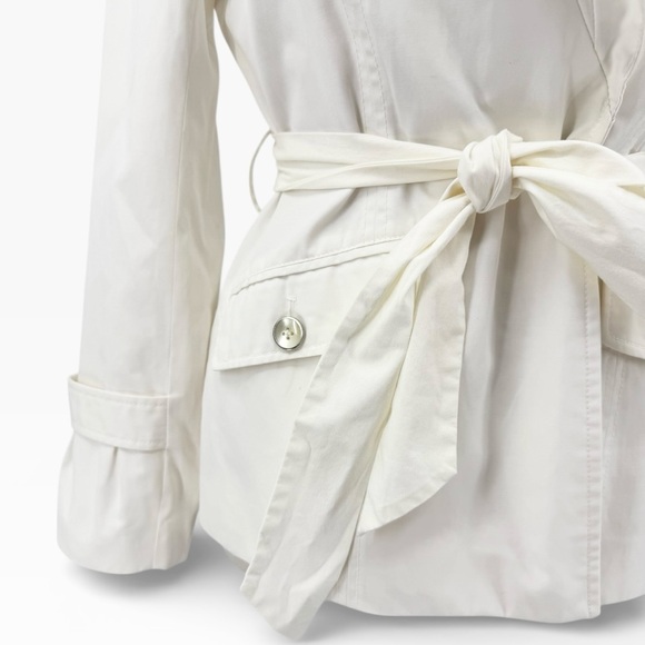 WHBM Belted Waist Winter White Jacket - Picture 3 of 6